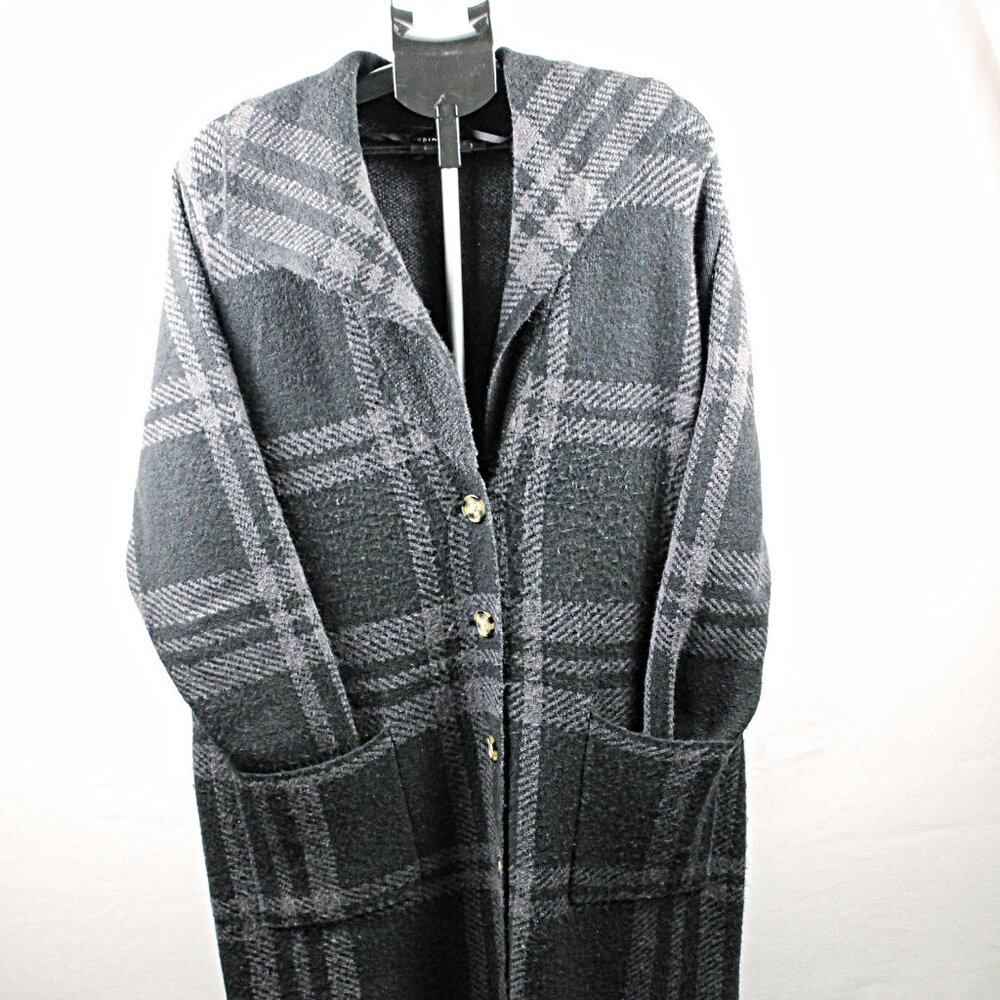 Torrid, Size 1, calf length, cardigan sweater.  Black and Grey
